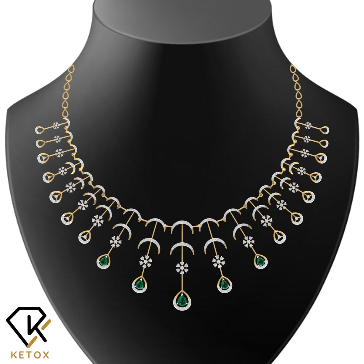 Hanging Pear Diamond Necklace