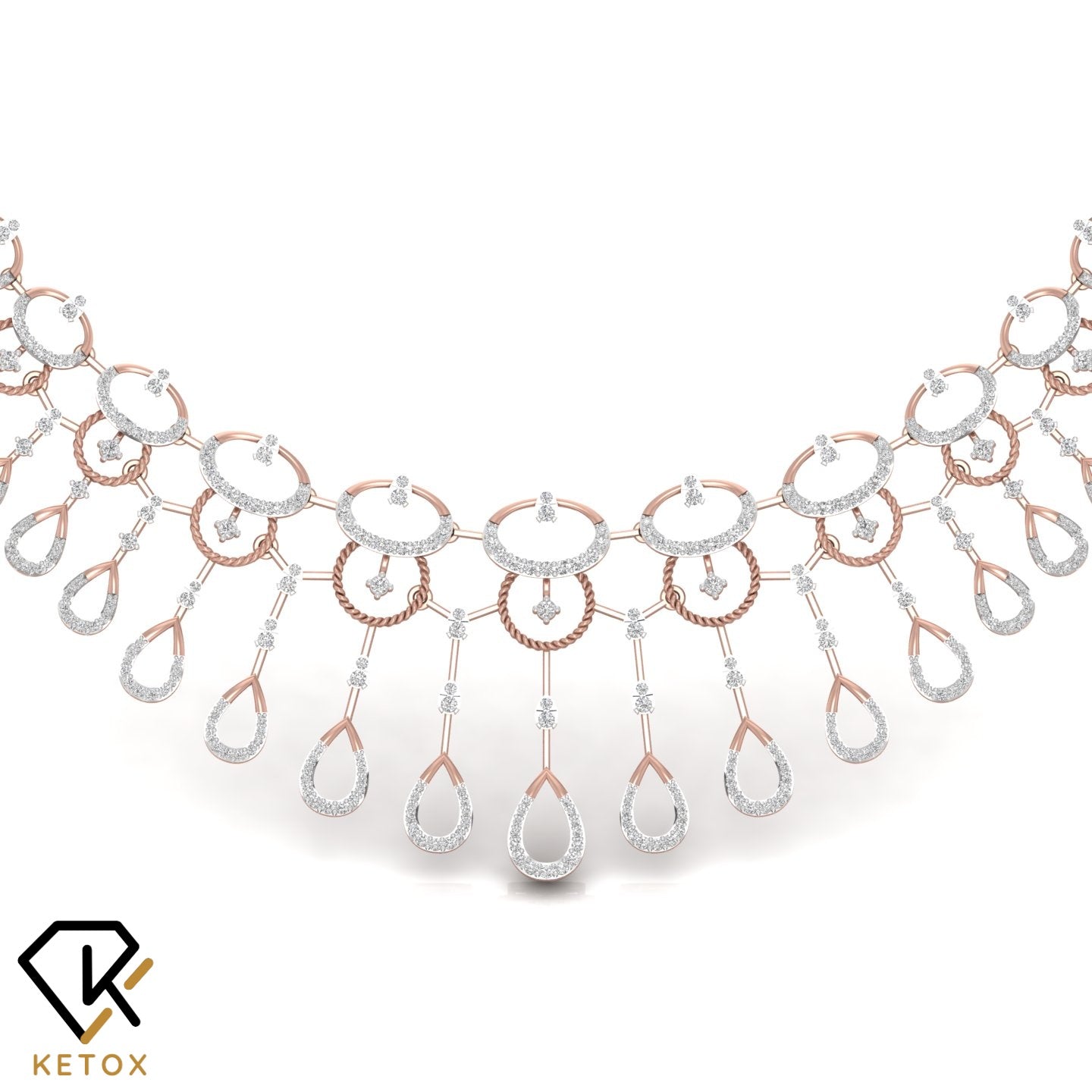 Cross Over Roap Diamond Necklace