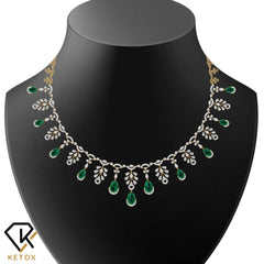 Green Pear Diamond Necklace