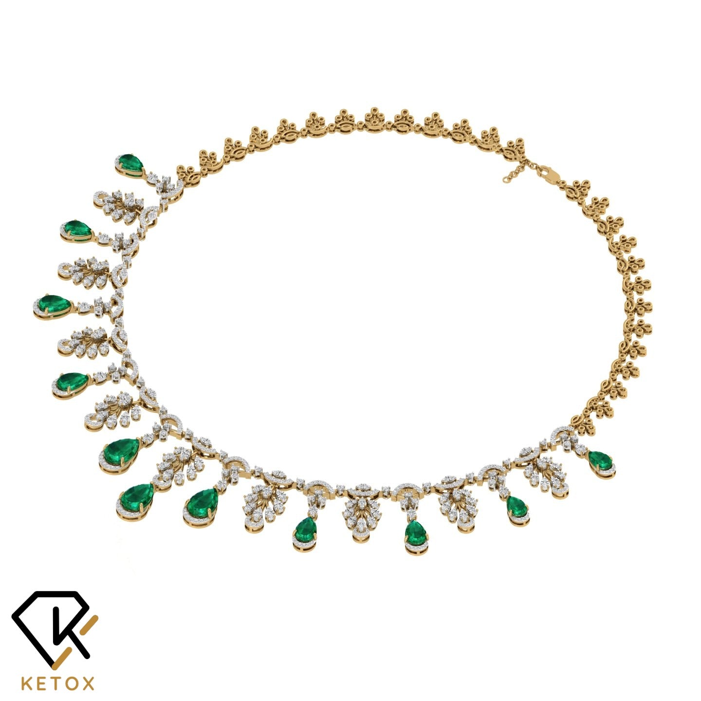 Green Pear Diamond Necklace