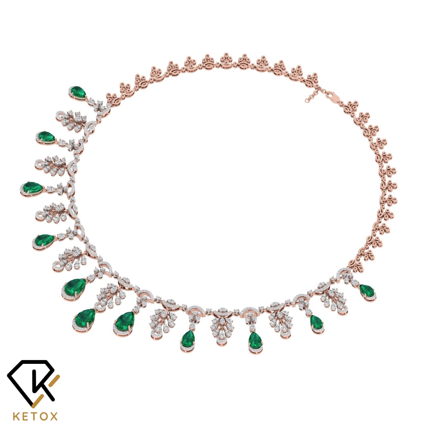 Green Pear Diamond Necklace