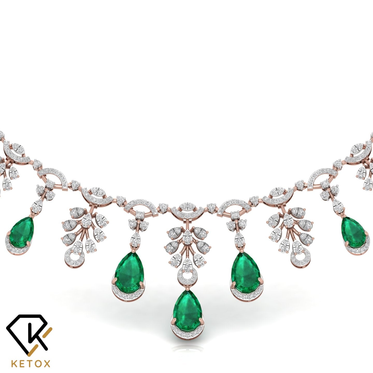 Green Pear Diamond Necklace