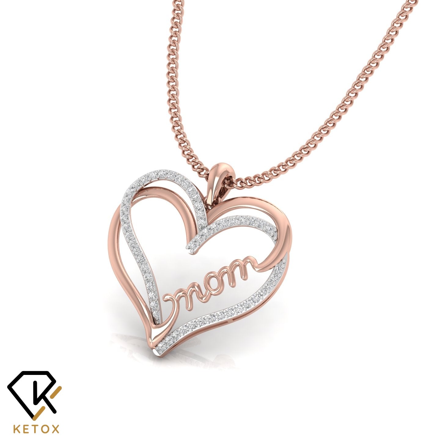 Mom's Overlapped Diamond Pendent