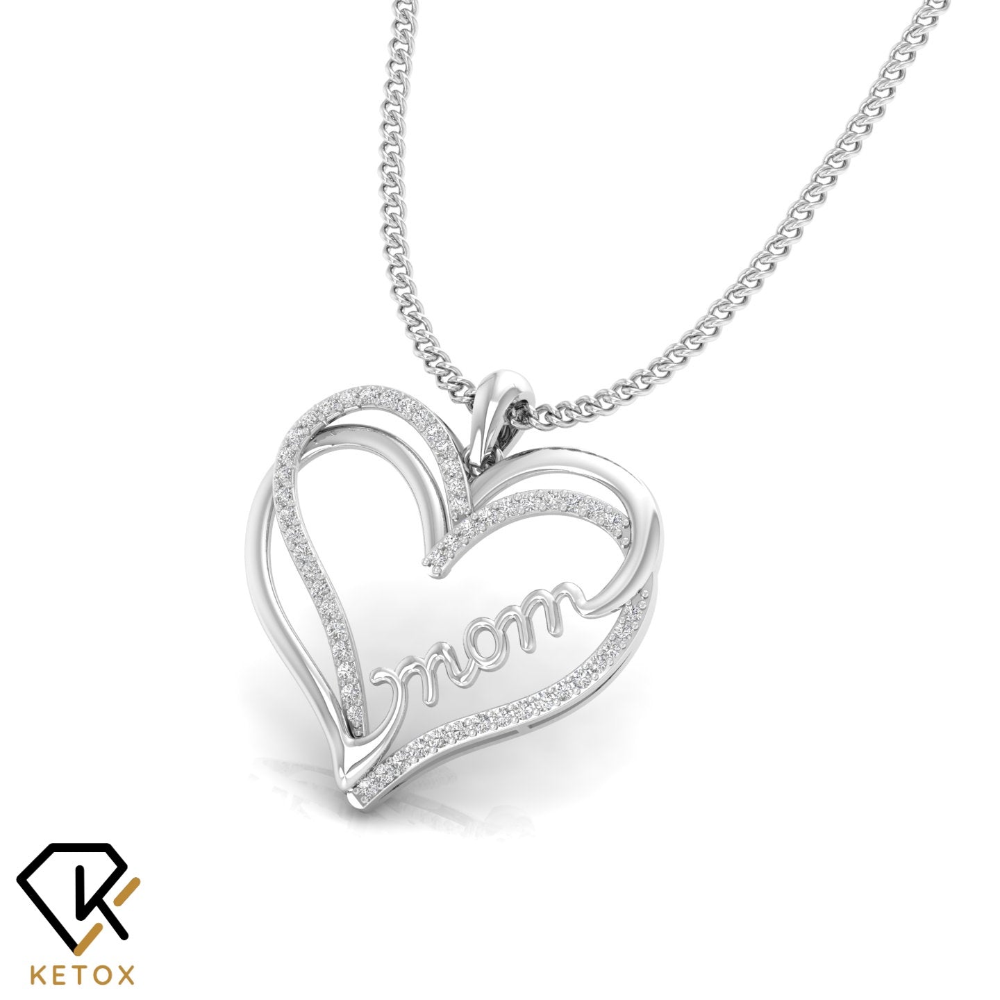 Mom's Overlapped Diamond Pendent