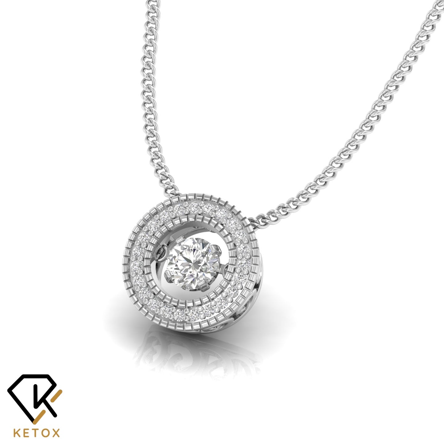 Round Dancing Diamond Pendent