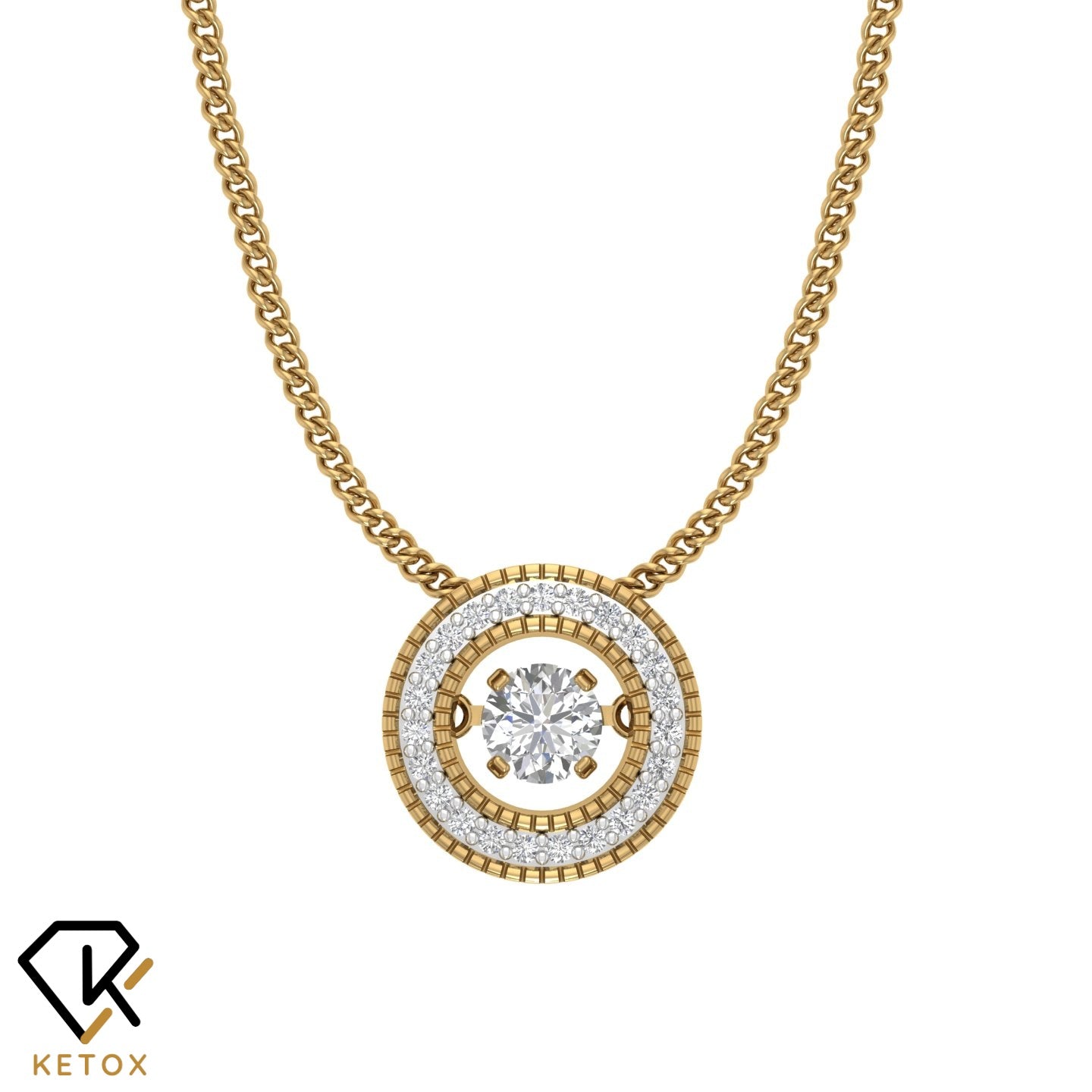 Round Dancing Diamond Pendent