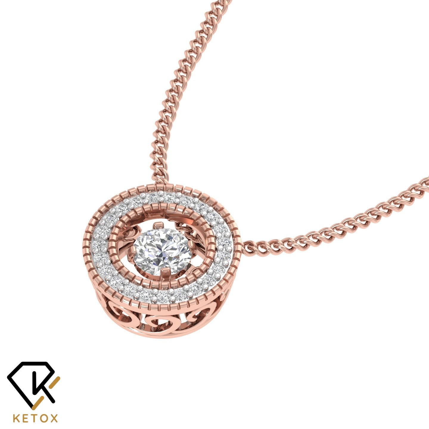 Round Dancing Diamond Pendent