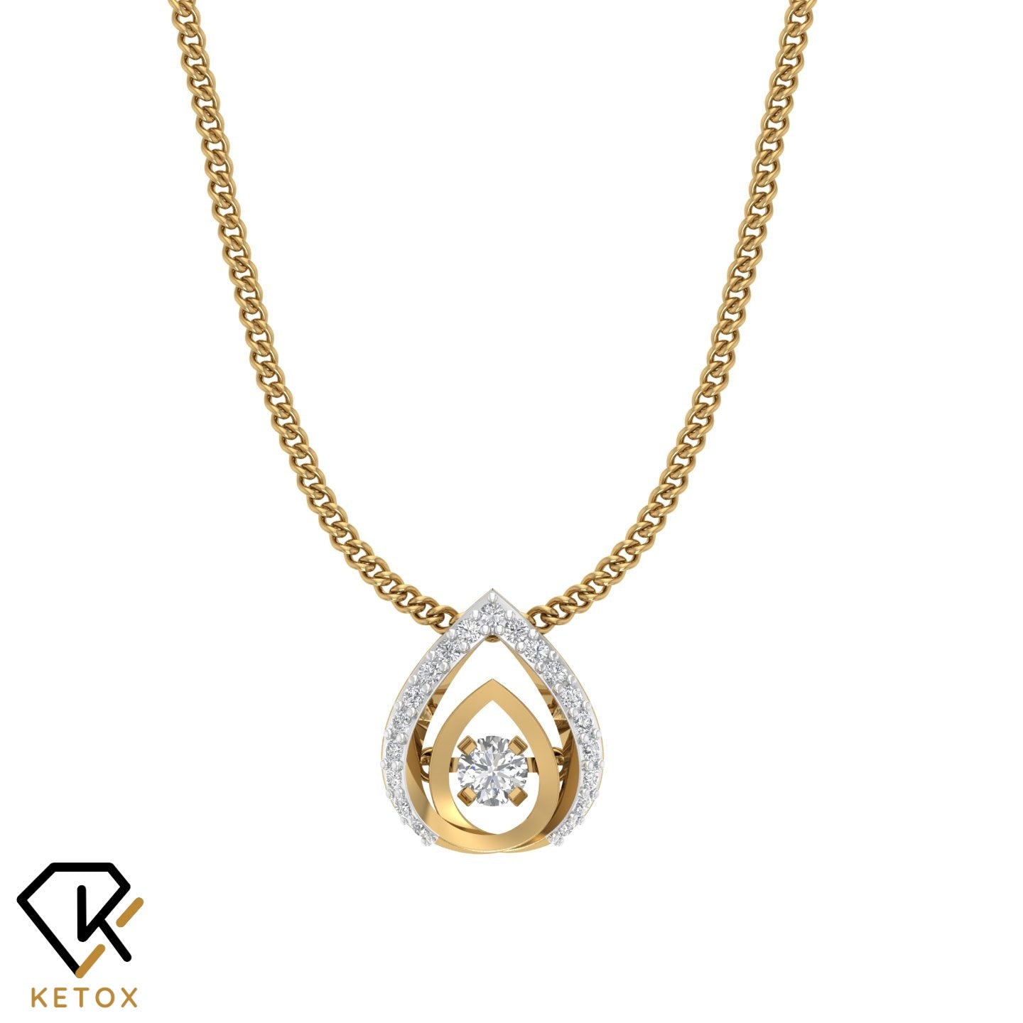 Pear Twist Diamond Pendent