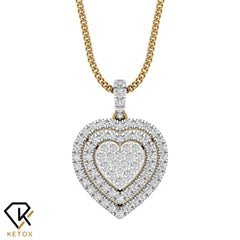 Double Halo Heart Pendent