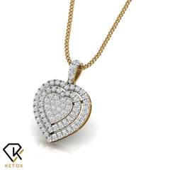 Double Halo Heart Pendent