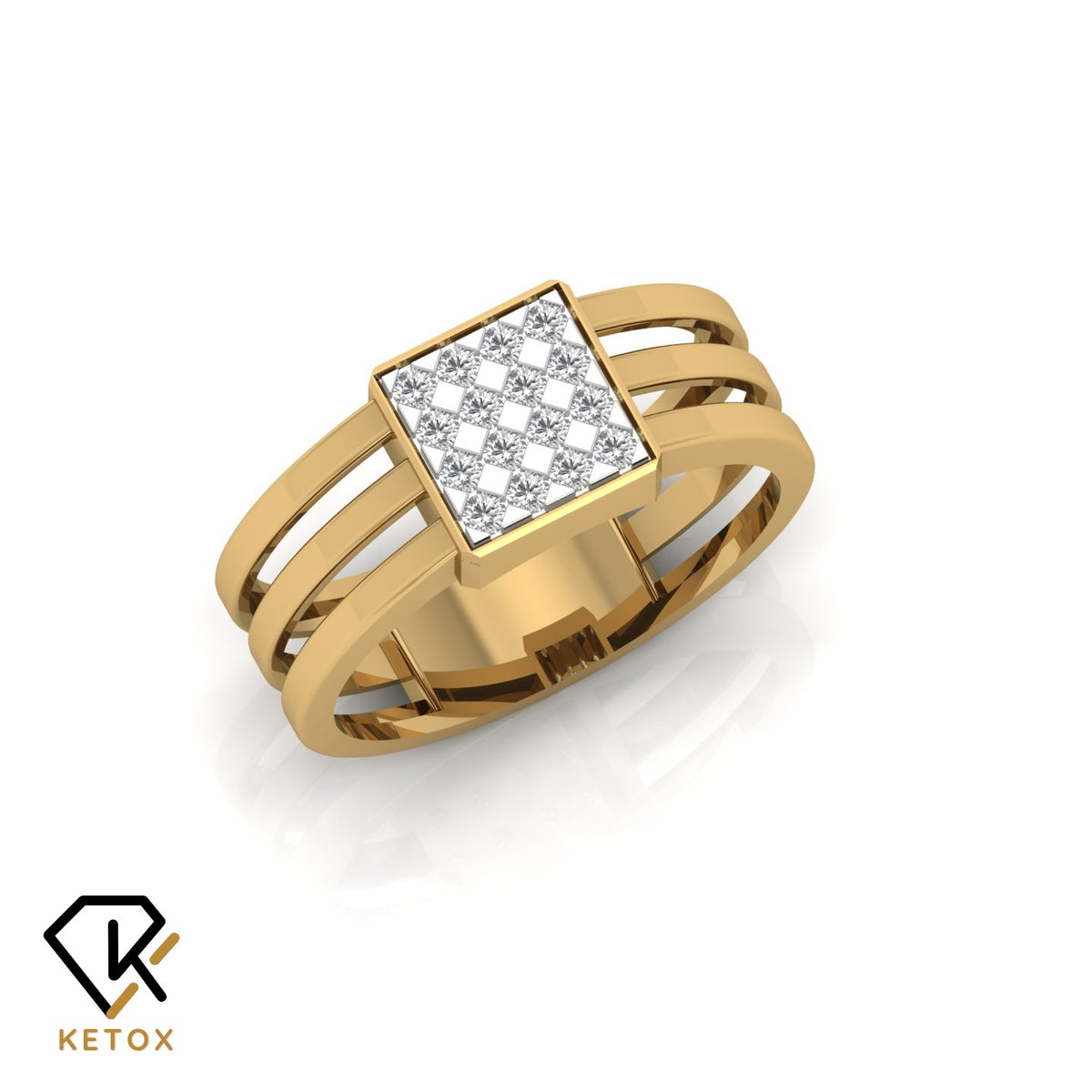 Top Diamond Square Ring