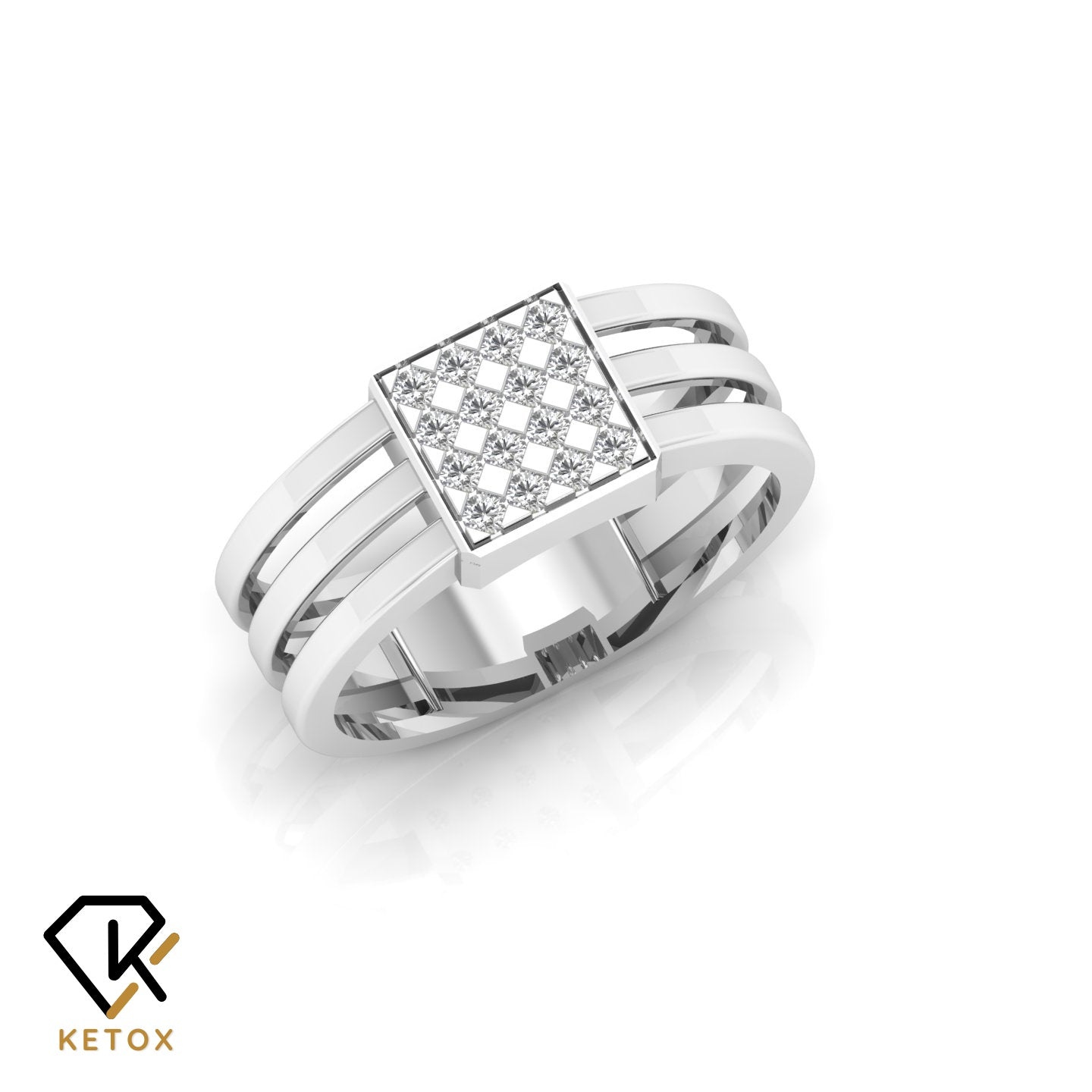 Top Diamond Square Ring