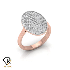 Studded Oval Diamond Ring