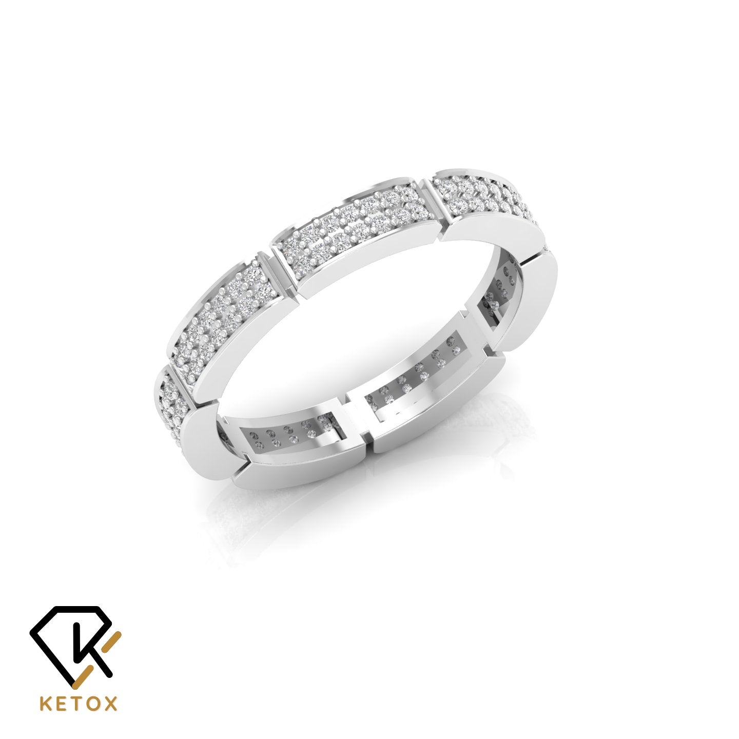 Shiny Diamond Band Ring