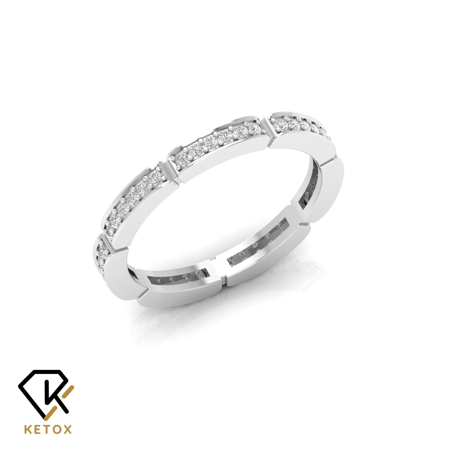 Shiny Diamond Band Ring