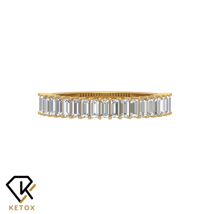 Open Baguette Wedding Band