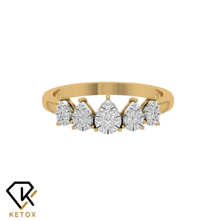 Pear Halo Diamond Ring