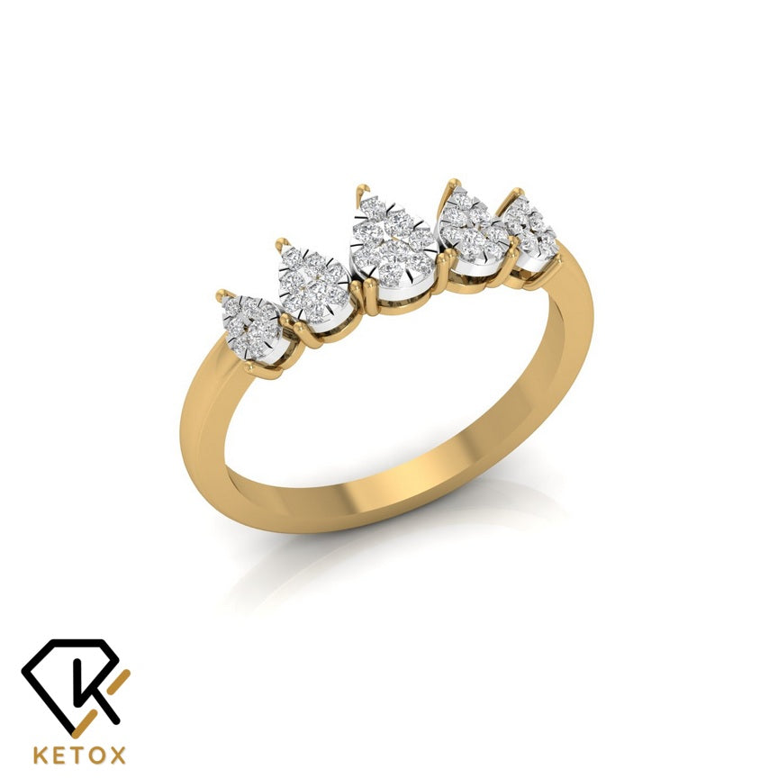 Pear Halo Diamond Ring