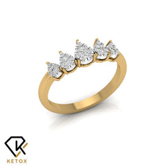 Pear Halo Diamond Ring