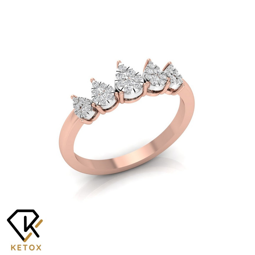 Pear Halo Diamond Ring