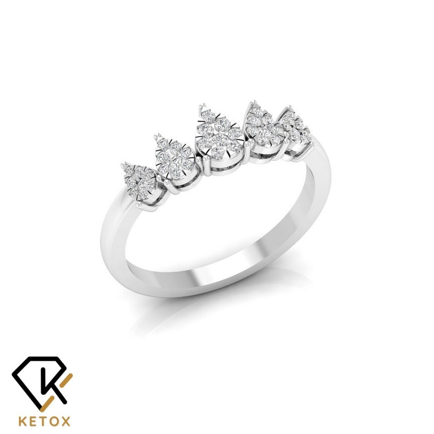 Pear Halo Diamond Ring