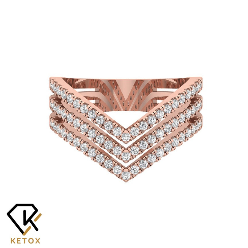 Triple V Diamond Ring