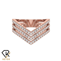 Triple V Diamond Ring