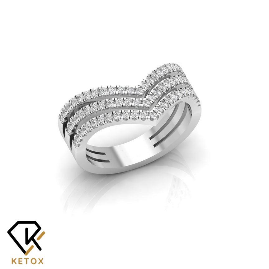 Triple V Diamond Ring